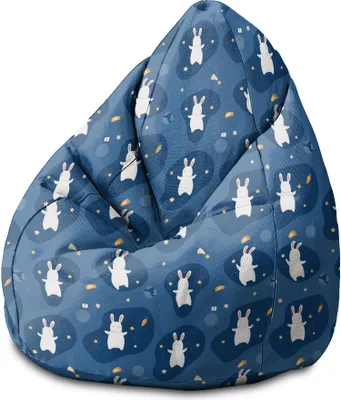 Produktbild von Dreamroots Bean Bag Sitzsack Kinder mit füllung, Bodenkissen Kinder Sitzsack, Sitzsack Kinderzimmer 70x70x105 cm, Rabbit in the Space