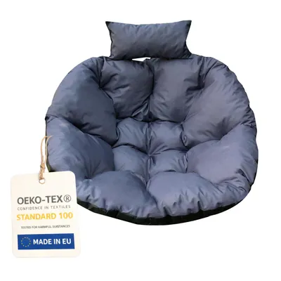 Produktbild von Hängesessel Kissen 100 cm, rundes Hängekorb Kissen für Hängeschaukel, Polyrattan und Rattan Hängesessel, Sitz- und Rückenkissen, dunkelgrau