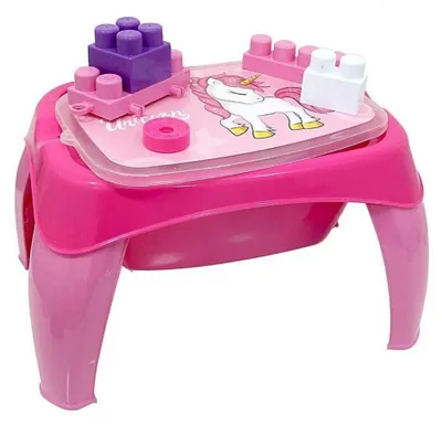 Immagine prodotto di Dolu Eenhoorn Activiteitentafel + 30 Blokken Roze
