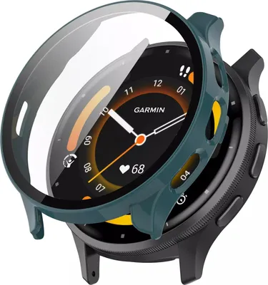 Produktbild von Strap-it Schutzhülle mit Glasplatte – Passend für Garmin Venu 3 – Grün – Hülle mit Displayschutzfolie