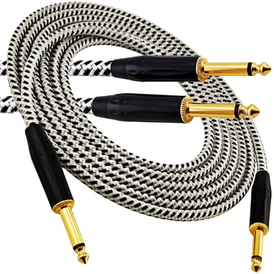 Imagen del producto de Cables para instrumentos musicales Red - Conector jack de 6,3 mm / conector jack de 6,3 mm - Cable con revestimiento FOP - GCF1150BW - 5 m