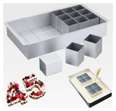Produktbild von Verstellbare Backform für Zahlen aus Aluminium - Antihaft Kuchenform für DIY Zahlentorten