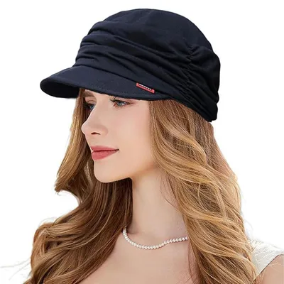 Produktbild von Ballonmütze Damen Chemo Kopfbedeckung Turban Einheitsgröße Schwarz Polyester