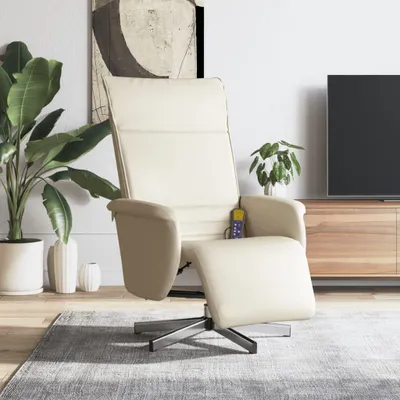 Produktbild von Massagesessel mit Fußteil - Fernsehsesel - Creme Kunstleder - Couchsessel CC21649