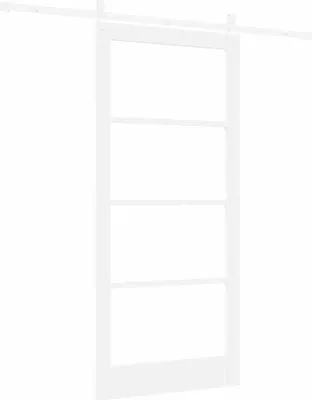 Produktbild von vidaXL Schiebetür ORKDAL Weiß 93 x 202 cm Massivholz Kiefer und Glas