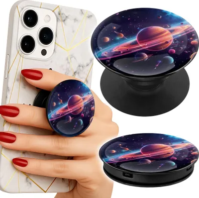Zdjęcie produktu dla Uchwyt Do Telefonu Popsocket Na Palce/Stojak Kosmos Planety Gwiazdy Księżyc