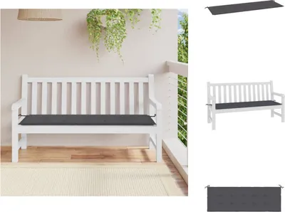 Image de vidaXL Coussin pour banc de jardin Anthracite 150x50x3 cm Tissu Oxford - Coussin d'assise