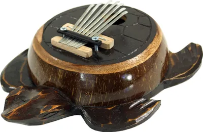 Produktbild von Musikinstrument aus Holz, Schildkröte Geschnitzt aus Holz & Kokosnuß - Kalimba 4, 7*22*17 cm, Musikinstrumente