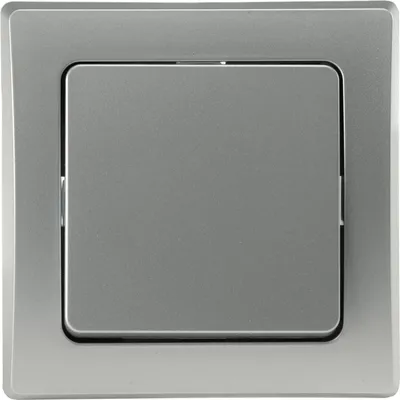 Obrázek produktu pro DELPHI křížový spínač, 250V/ 10A s jednoduchým rámečkem Vhodný pro vícerámečkovou vložku 55x55mm Stříbrnošedý