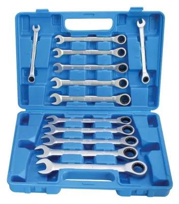 Immagine prodotto di Set di chiavi a cricchetto combinate, con anello da 8–19 mm, 12 pezzi, Satra