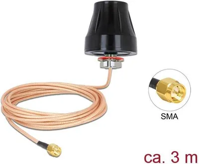Produktbild von DeLOCK 89589, 2 dBi, 0.694 - 0.96/1.71 - 2.7 GHz, 50 Ohm, Omnidirektionale Antenne, SMA, Lineare Polarisation