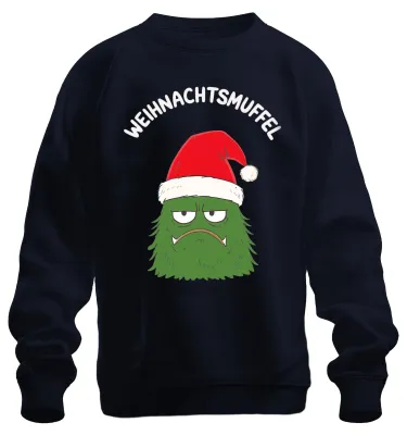 Produktbild von WEIHNACHTSMUFFEL Weihnachtsmonster Nikolausmütze sarkastisch Sweatshirt Pullover, Navy, XXL