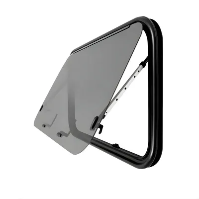 Produktbild von RV-Entlüftungsfenster für Wohnmobil, Van & Anhänger – 90 x 55 cm Aluminiumrahmen mit Insektenschutz – 65° Belüftung – Abschließbar – Schwarz
