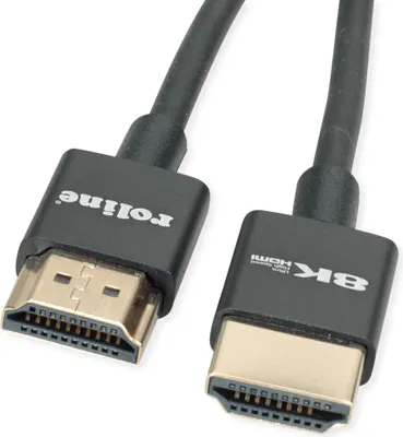 Image de Câble ROLINE 8K HDMI Ultra HD avec Ethernet, Slim, ST/ST, noir, 1 m