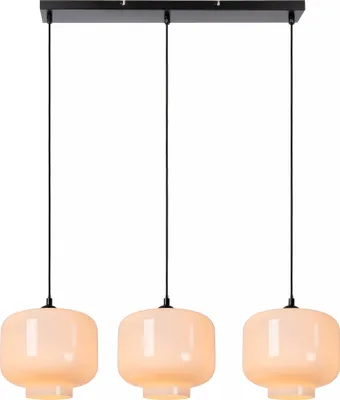 Zdjęcie produktu dla Lampa wisząca listwa ze szklanymi kloszami biała MEDINE 3xE27 40W Lucide