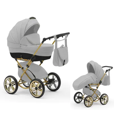 Produktbild von Klassischer Kinderwagen Sorento Gold 2 in 1 inkl. Sportsitz in 19 Farben