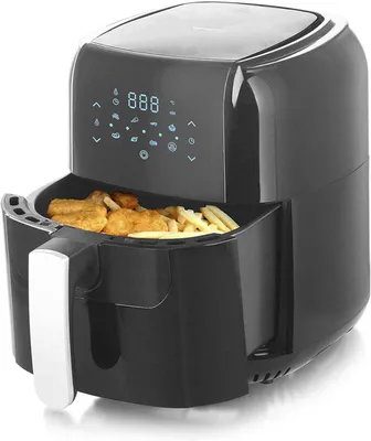 Image de Emerio Friteuse à air chaud, Airfryer, Smart Fryer, DIGITAL, Friture sans huile, facile à nettoyer, 5.5 litres de volume, TEST BON 1,7, 1400 Watt, sans BPA, AF-123544.7, Noir