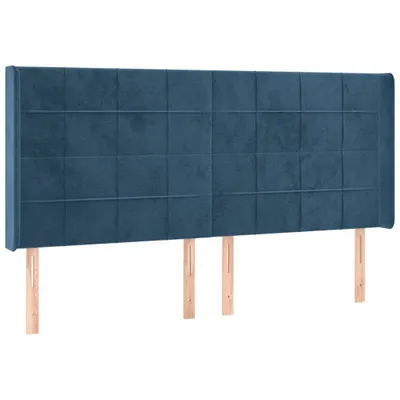 Produktbild von Kopfteil mit Ohren Dunkelblau 163x16x118/128 cm Samt