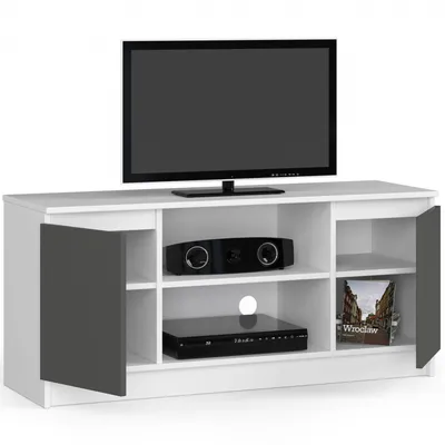 Obrázek produktu pro Televizní skříňka 120 cm, stolek pod televizi, 2 dvířka, 1 otevřená přihrádka, výška 55 cm, CLP