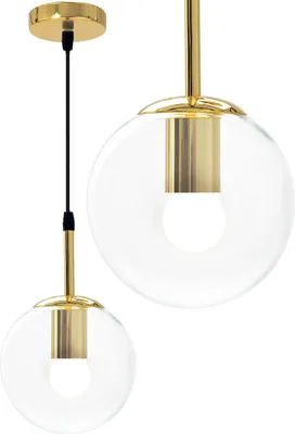 Zdjęcie produktu dla Lampa Sufitowa Wisząca Szklana Kula APP686-1CP Złota