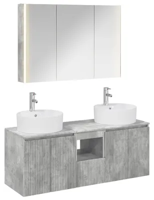 Immagine prodotto di Set di mobili da bagno, 4 pezzi, grigio cemento