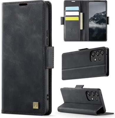 Immagine prodotto di Custodia in pelle per Samsung Galaxy A52 5G, protezione RFID, chiusura magnetica, slot per carte e supporto Nero