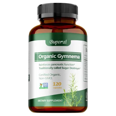 Produktbild von Organic Gymnema 700mg (120 Kapseln) Nahrungsergänzungsmittel, Darm, Verdauung, Magen, Darmgesundheit, Darmflora