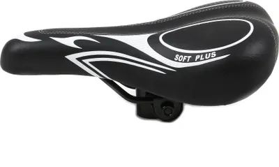 Obrázok produktu pre Cyklistické sedlo "Soft Plus" od spoločnosti Dunlop, pretekárske a turistické bicykle, ako aj horské bicykle, sedlo zo syntetickej kože, penové polstrovanie, sedlo s odrazkou