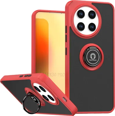 Obrázek produktu pro Pouzdro pro Tecno Spark 30 Pro matné průsvitné TPU pouzdro s prstencovým držákem a stojánkem Červený
