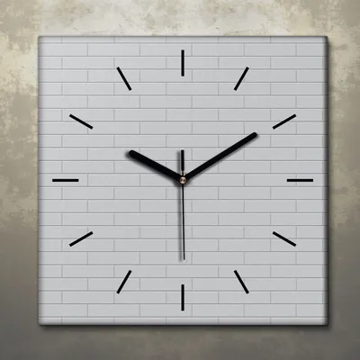 Produktbild von Wohnzimmer Leinwand Uhr Geräuschlos Küche 30x30 Farbige, Ziegel, Textur, Abstrakt, schwarze Zeiger