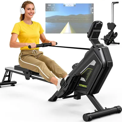 Imagen del producto de Máquina de remo plegable – Remo magnético – 16 niveles de resistencia – Control inalámbrico – Soporta hasta 160 kg