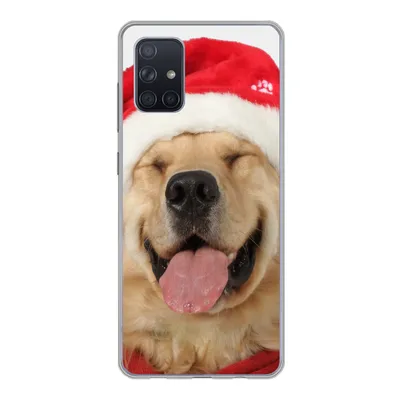 Produktbild von MuchoWow® Handyhülle Schutzhülle Hülle für Samsung Galaxy A51 Hund - Lustig - Lachen - Kinder - Jungen - Mädchen Silikon Softcase Handy Hülle - Schutzabdeckung