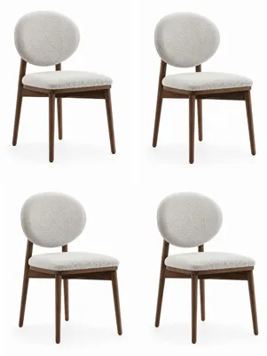 Productafbeelding van Beige eethoekstoel, set eethoekstoelen, elegante stoelen, gestoffeerde stoelen