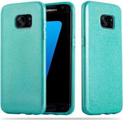 Obrázok produktu pre Cadorabo kryt pre Samsung Galaxy S7 EDGE ochranný kryt v tyrkysovej farbe TPU puzdro na mobilný telefón tvrdé puzdro trblietavé trblietavé puzdro