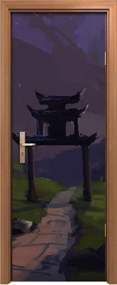 Produktbild von Türposter 70x200 cm Türaufkleber Türtapete Türfolie Klebefolie Chinesische Stadt Abstrakte