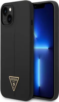 Produktbild von Guess GUHCP14MSLTGK iPhone 14 Plus 6.7  schwarz/schwarzes Hardcase Silikondreieck Handyhülle