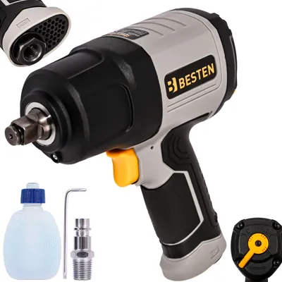 Produktbild von Druckluft-Schlagschrauber BESTEN 1650 Nm - Twin Hammer - Quick Switch - 3 Gänge - 1/2″ Antrieb - 8000 U/min - 114 l/min - 2 kg