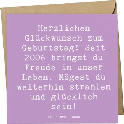Produktbild von Mr. & Mrs. Panda Grußkarte Spruch 2006 Geburtstag - Lavendeltraum - Geschenk, Freude, Geburtstagsgeschenk, Alter, faltkarte, Geburtstagsgruß, Happy Birthday, Klappkarte