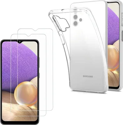 Immagine prodotto di Custodia per Samsung Galaxy A32 5G con 2 protezioni per lo schermo in vetro temperato Phonillico