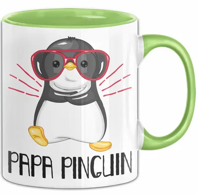 Produktbild von Papa Pinguin Tasse Geschenk Pinguin Liebhaber Vatertag (Grün)