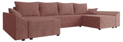 Produktbild von MIRJAN24 Ecksofa Dante U Cord, Eckcouch, Couch mit Bettkasten und Schlaffunktion, U-Form, Wohnzimmer (Farbe: Poso 29)