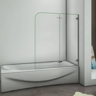 Produktbild von 120X140cm Badewannenaufsatz Duschabtrennung Echtglas Badewannen-Faltwand
