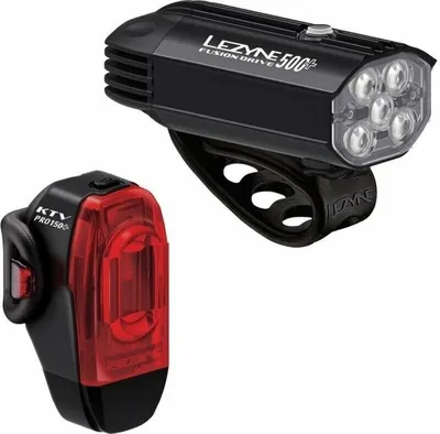 Produktbild von Lezyne Fusion Drive 500+/KTV Drive Pro+ Pair Satin Black/Black Front 500 lm / Rear 150 lm Fahradlichterset