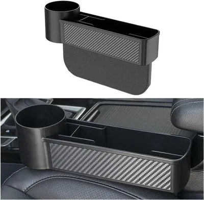 Image de Organiseur Autostoeltas, organiseur multifonctionnel pour siège auto, avec porte-gobelet, noir, 26,1 × 7,6 × 16,7 mm