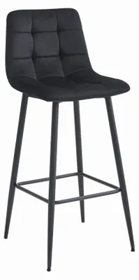 Immagine prodotto di Sgabello Da Bar - Leobert - Arceto - Velluto Nero/Gambe Nere