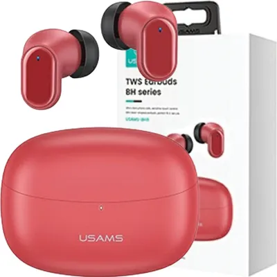 Zdjęcie produktu dla Usams Słuchawki Bluetooth 5.1 Tws Bh Series Bezprzewodowe Czerwony/Red Bhubh03