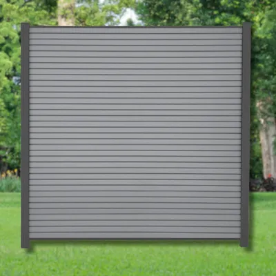 Produktbild von WPC Zaun Sichtschutzzaun Sichtschutz Rhombus Grau Komplettset 180x185 cm 3 Zäune + 4 Pfosten