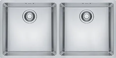 Produktbild von Franke Maris MRX 220-40-40, Bündiges Waschbecken, Quadratisch, Edelstahl, Edelstahl, 2 Becken, Quadratisch