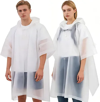 Produktbild von Regenponcho 2-Pack, EVA, wiederverwendbar, wasserdicht, für Festivals
