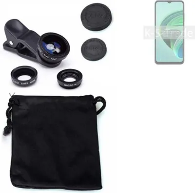 Produktbild von K-S-Trade Smartphone Kamera Linsen Set Kompatibel mit Xiaomi Redmi 10 5G 3in1 Clip-On Kamera Adapter Macro Weitwinkel FishEye Fischauge Objektiv Linse